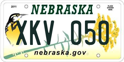 NE license plate XKV050