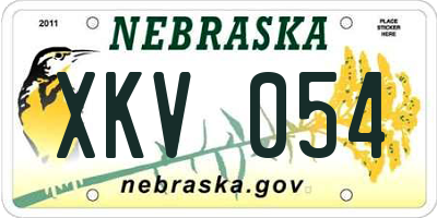 NE license plate XKV054