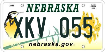 NE license plate XKV055