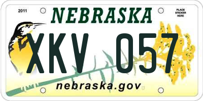 NE license plate XKV057