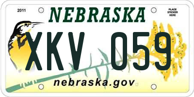 NE license plate XKV059