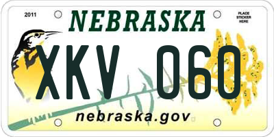 NE license plate XKV060