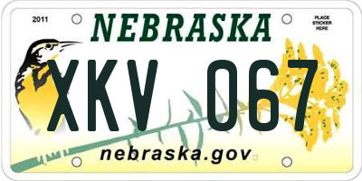 NE license plate XKV067