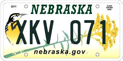 NE license plate XKV071