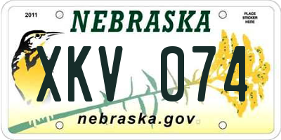 NE license plate XKV074
