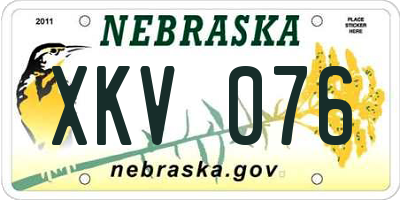 NE license plate XKV076