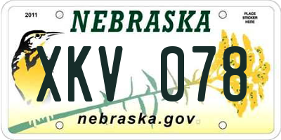 NE license plate XKV078