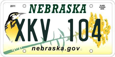 NE license plate XKV104