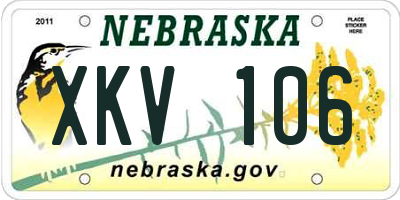 NE license plate XKV106
