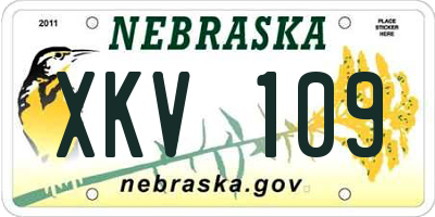 NE license plate XKV109