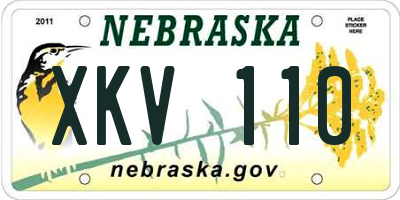 NE license plate XKV110