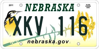 NE license plate XKV116