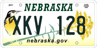 NE license plate XKV128