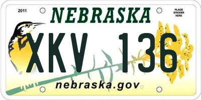 NE license plate XKV136