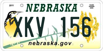 NE license plate XKV156