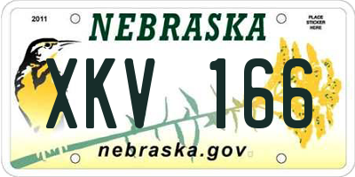 NE license plate XKV166