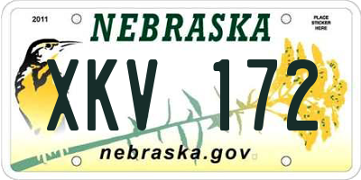 NE license plate XKV172