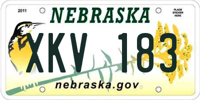 NE license plate XKV183