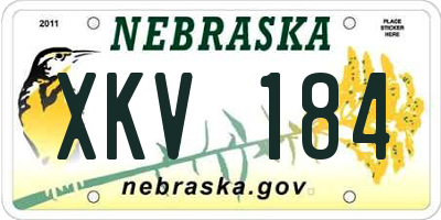 NE license plate XKV184