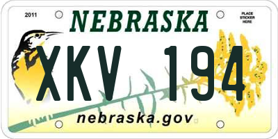 NE license plate XKV194