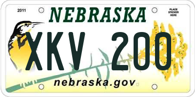 NE license plate XKV200