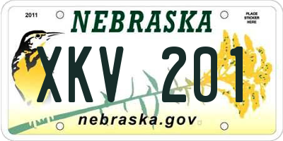 NE license plate XKV201