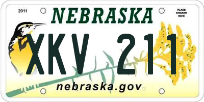 NE license plate XKV211