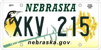 NE license plate XKV215