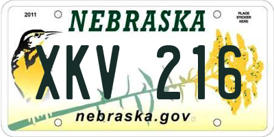 NE license plate XKV216