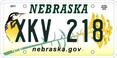 NE license plate XKV218