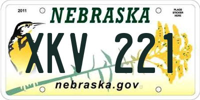 NE license plate XKV221