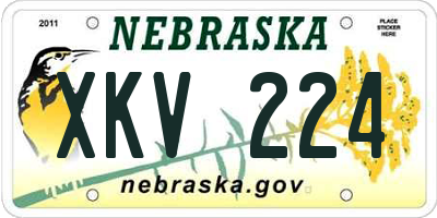 NE license plate XKV224