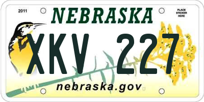 NE license plate XKV227