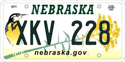 NE license plate XKV228