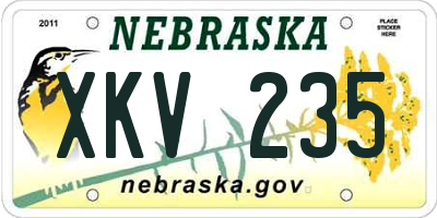 NE license plate XKV235