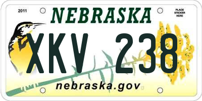 NE license plate XKV238