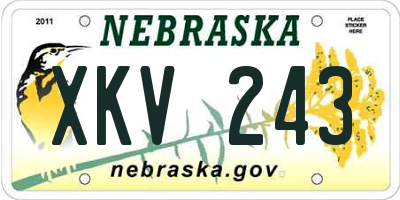 NE license plate XKV243