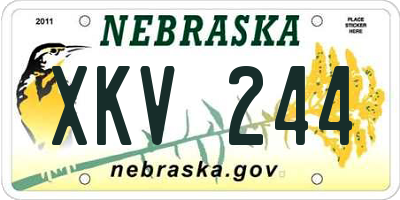 NE license plate XKV244