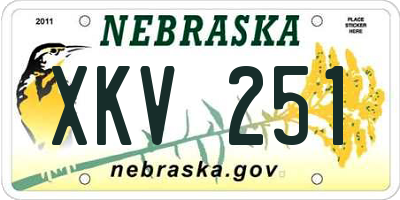NE license plate XKV251