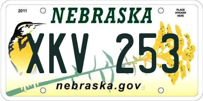 NE license plate XKV253