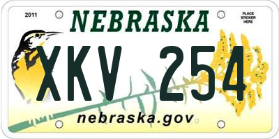 NE license plate XKV254