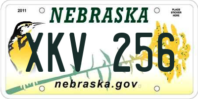 NE license plate XKV256