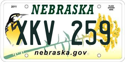 NE license plate XKV259