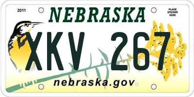 NE license plate XKV267