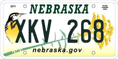 NE license plate XKV268