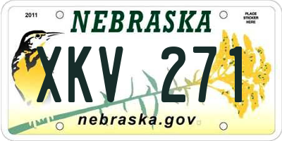 NE license plate XKV271