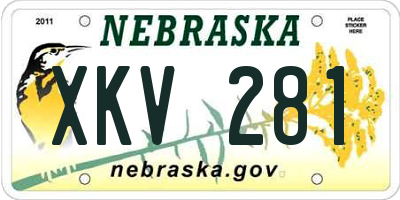 NE license plate XKV281