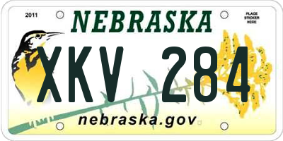 NE license plate XKV284
