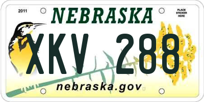 NE license plate XKV288