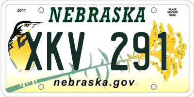 NE license plate XKV291
